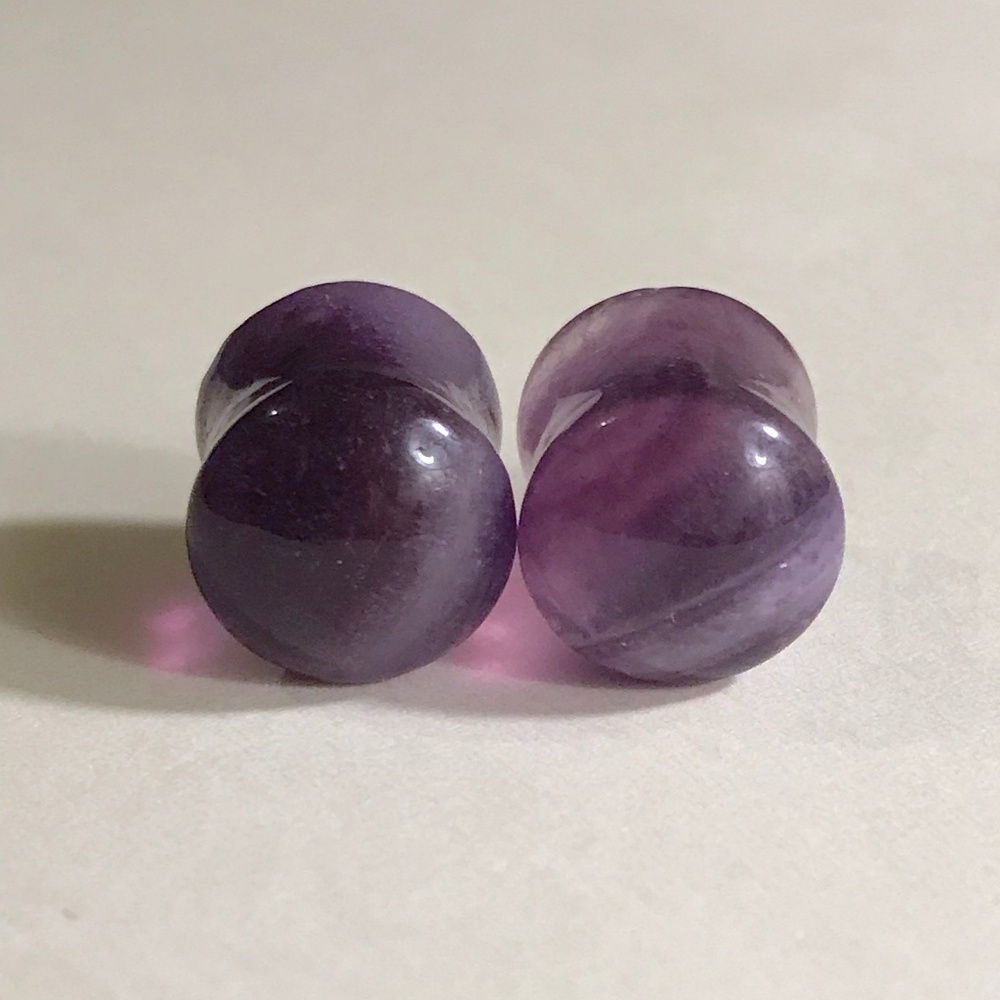 Double Flared Fluorite Plugs - 7/16 gauges